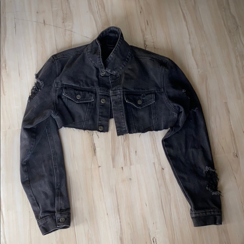 cropped jean jacket